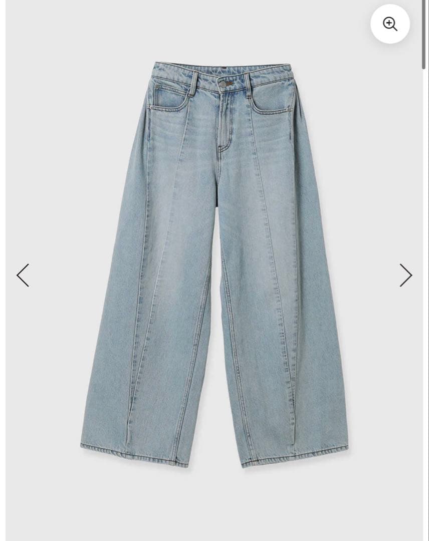 anuansサイドタックカジュアルワイドデニム 新品未使用タグ付き