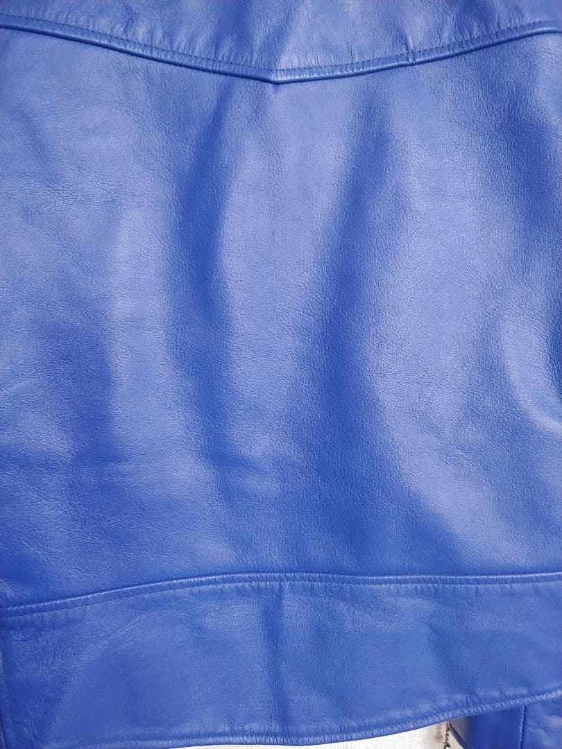 HORN WORKS レザー ダブルライダースジャケット S 青