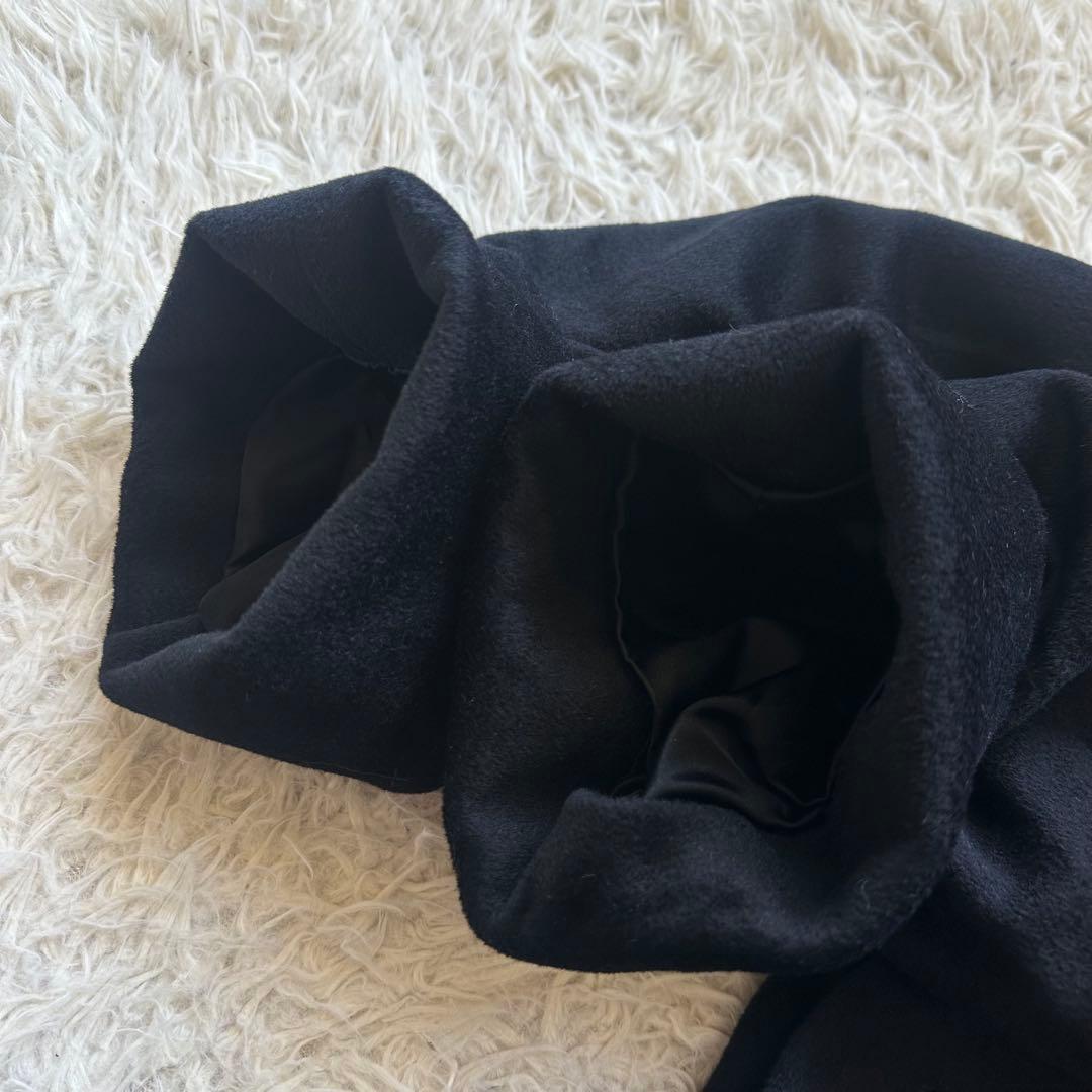 アクアスキュータム　英国製　ロングコート　ラグラン袖　Aライン　黒　ブラック