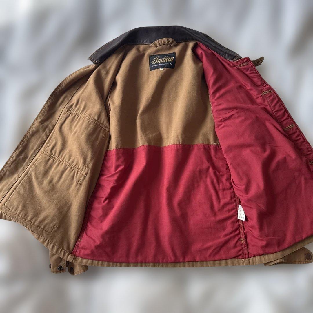 希少 Indian Motocycle ジャケット M レザー襟 刺繍