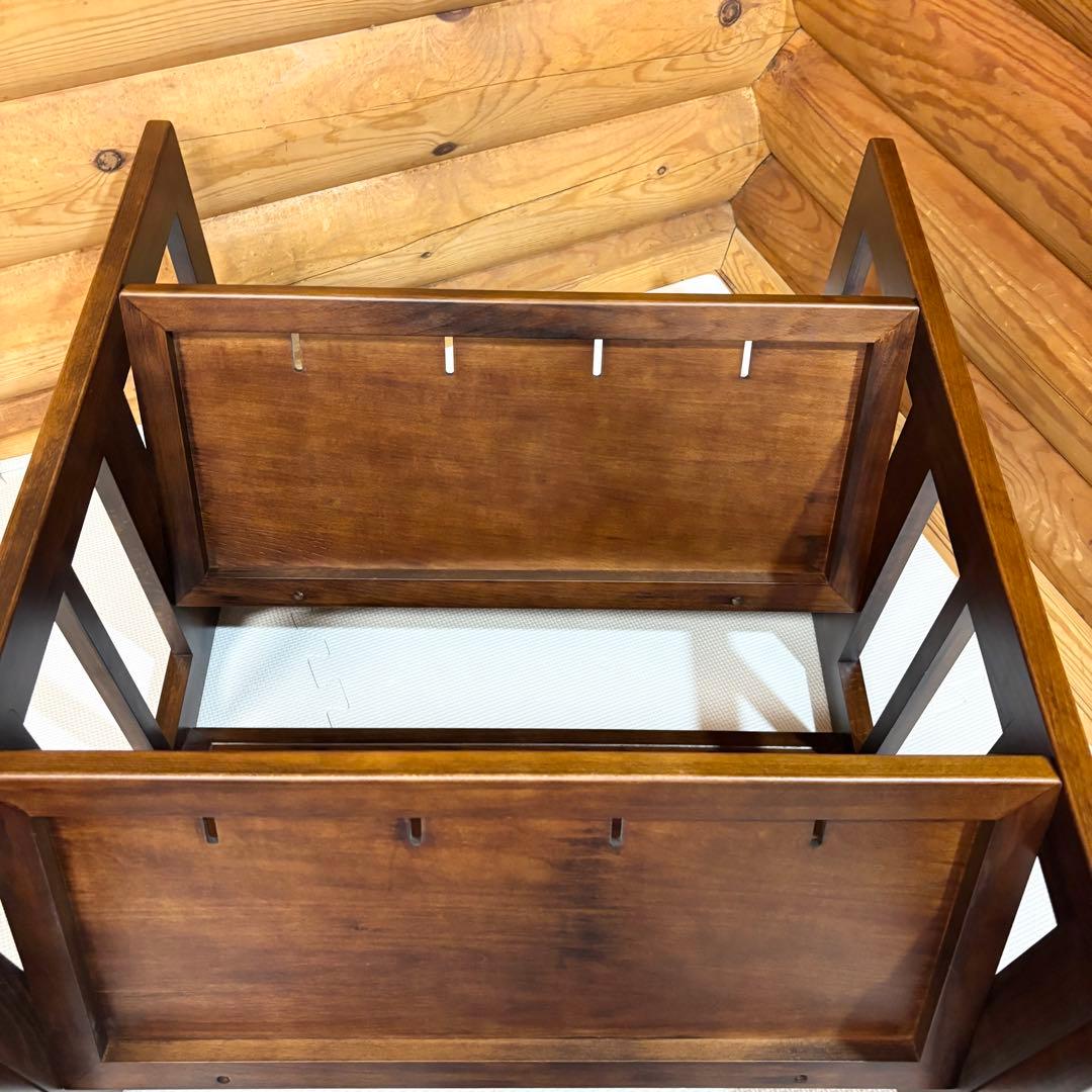 【美品】豊岡クラフト キャスター付き ブックワゴン 天然木製 ブックラック