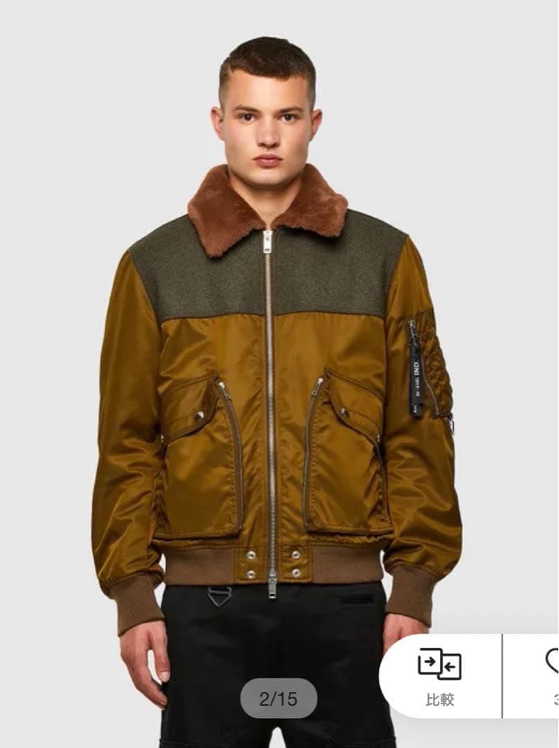 DIESEL ma-1 フライトジャケット 裏ボア オリーブ M