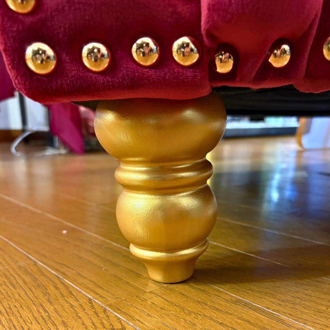 1Pベルベットソファ シングルソファ 赤 レッド インテリア 143-028