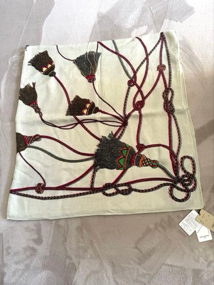 新品！現行品　マニプリ　ウールシルクストール　120 ブレードタッセル　大判