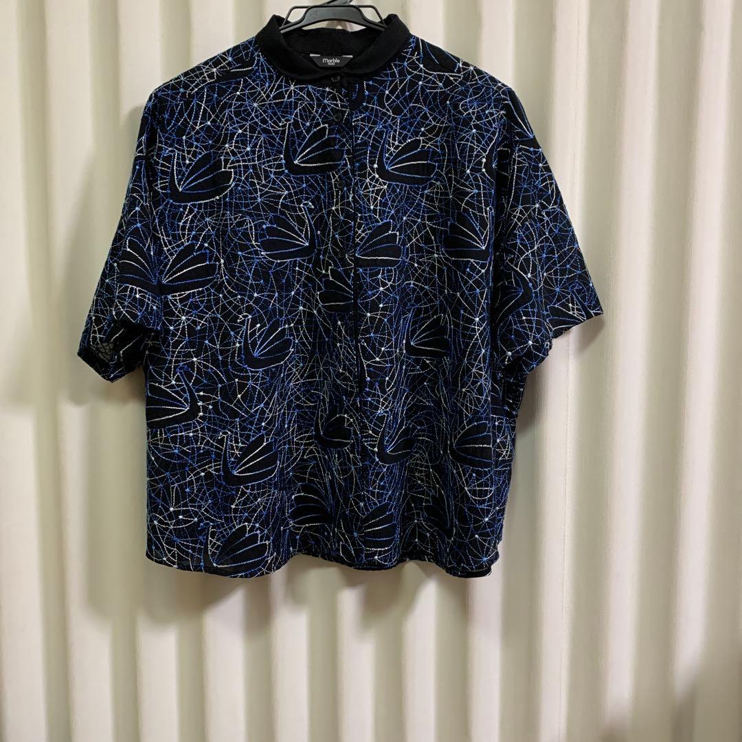 ほMarbleSUD マーブルシュッド　スワン　ブラウス　トップス刺繍　2025