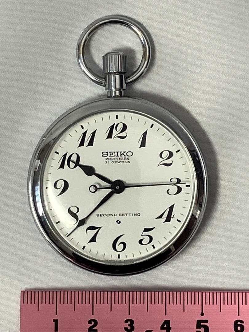 【稼働・美品】SEIKO セイコー プレシジョン　21石　手巻懐中時計