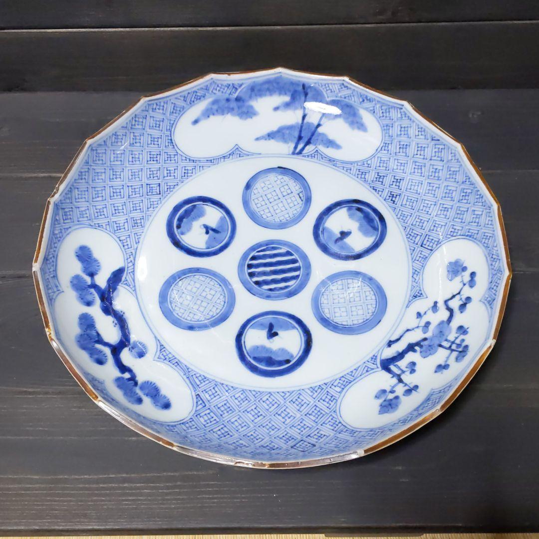 染付　大皿　直径約31cm 骨董 アンティーク　皿