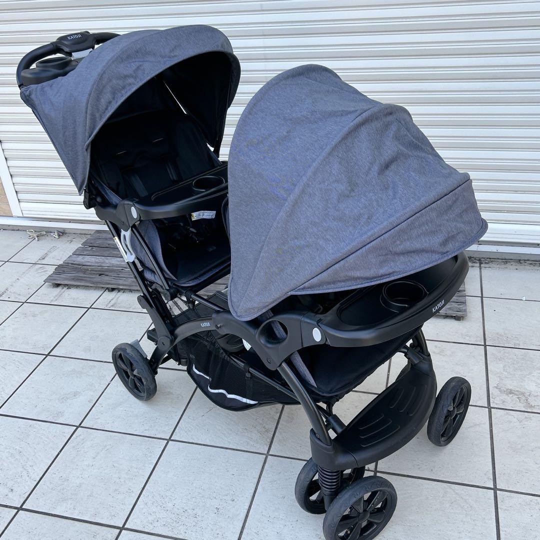 【887】✨美品✨　KATOJI 2人乗りベビーカー 二人でゴーDX