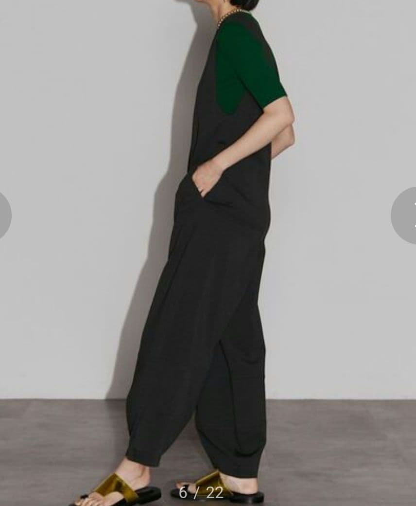 UN3D. アンスリード ノースリーブ サロペット コクーン ブラック 38