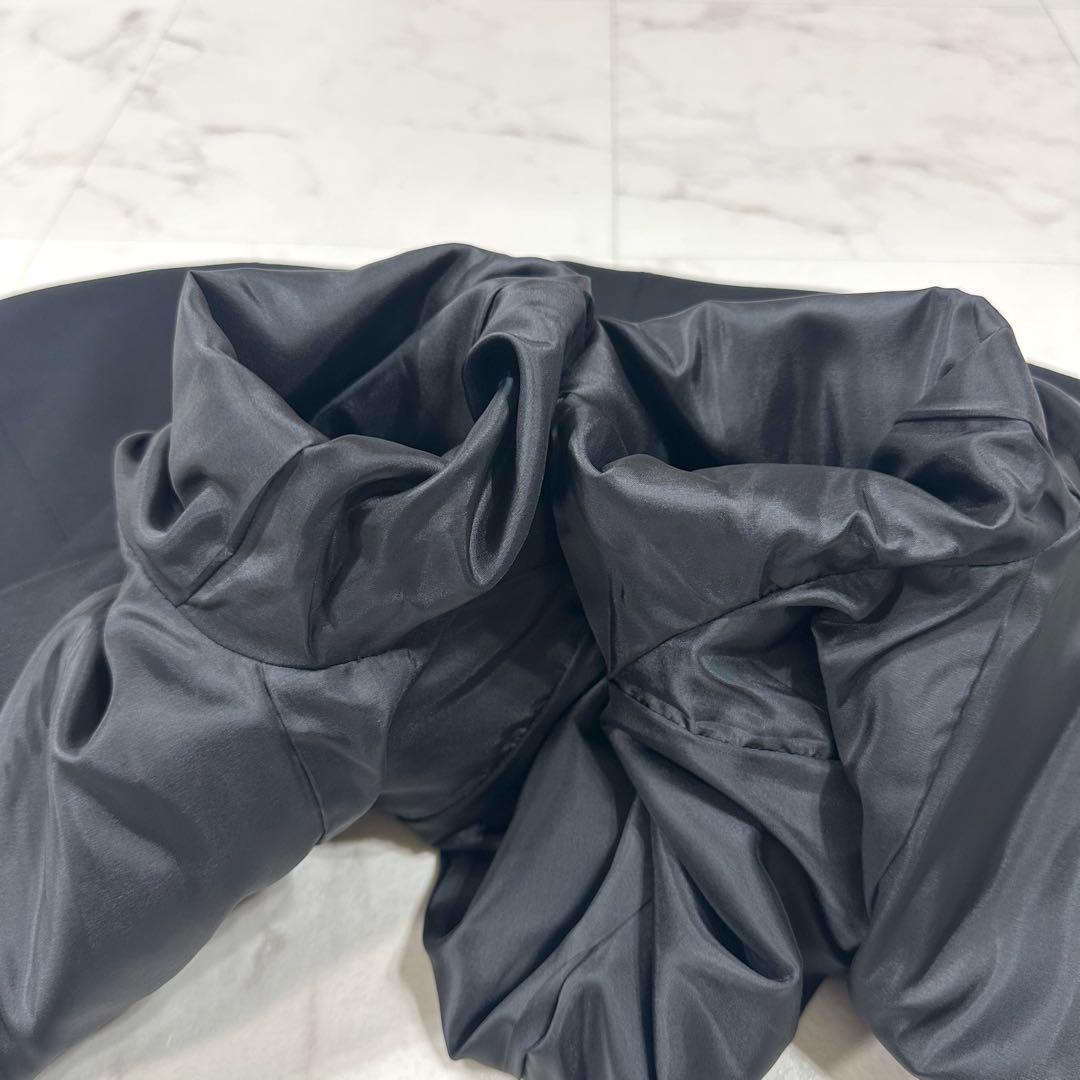 【美品】INDIVI ノーカラー　セットアップ ブラック　ストレッチ　L〜XL