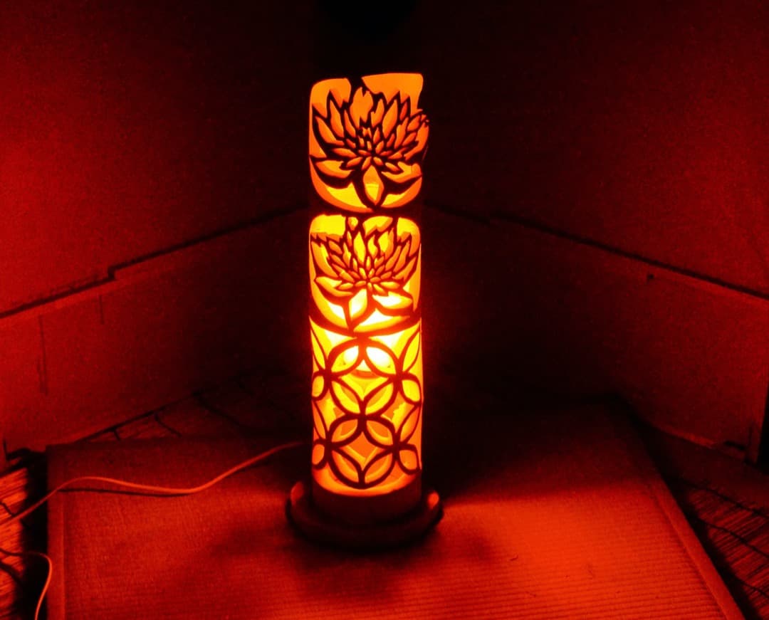 竹ランプ 　〜〜蓮の影〜〜