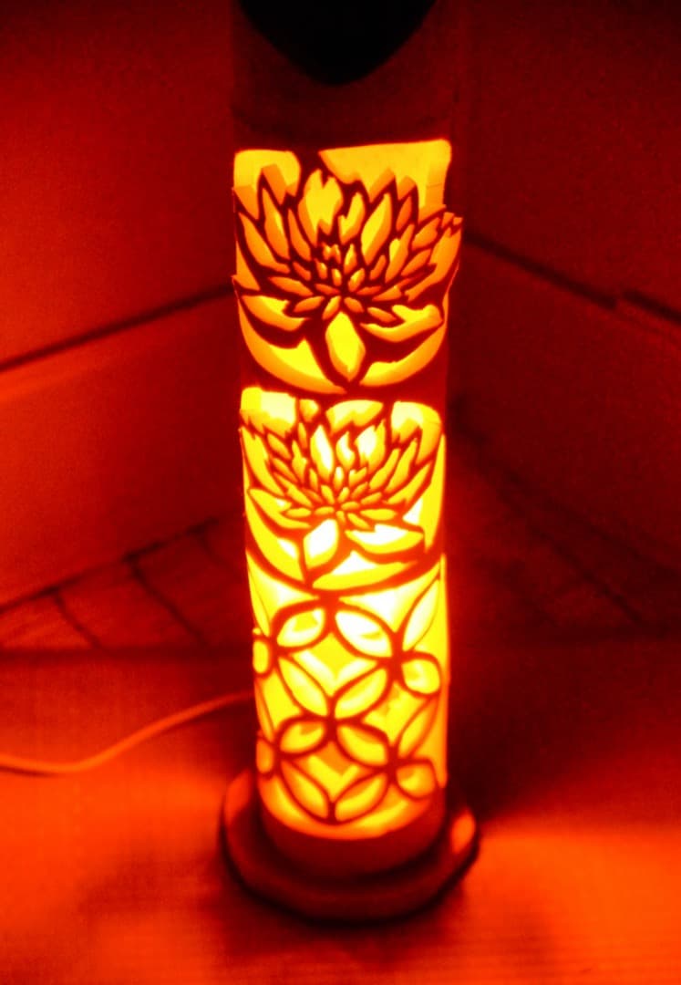 竹ランプ 　〜〜蓮の影〜〜