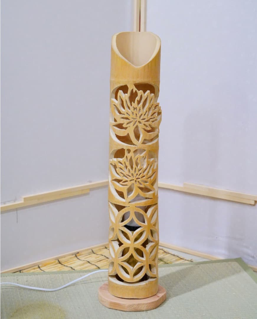 竹ランプ 　〜〜蓮の影〜〜