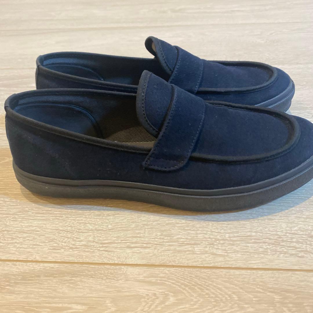 LaLa Begin別注 オールネイビーのコットンスエードLOAFY