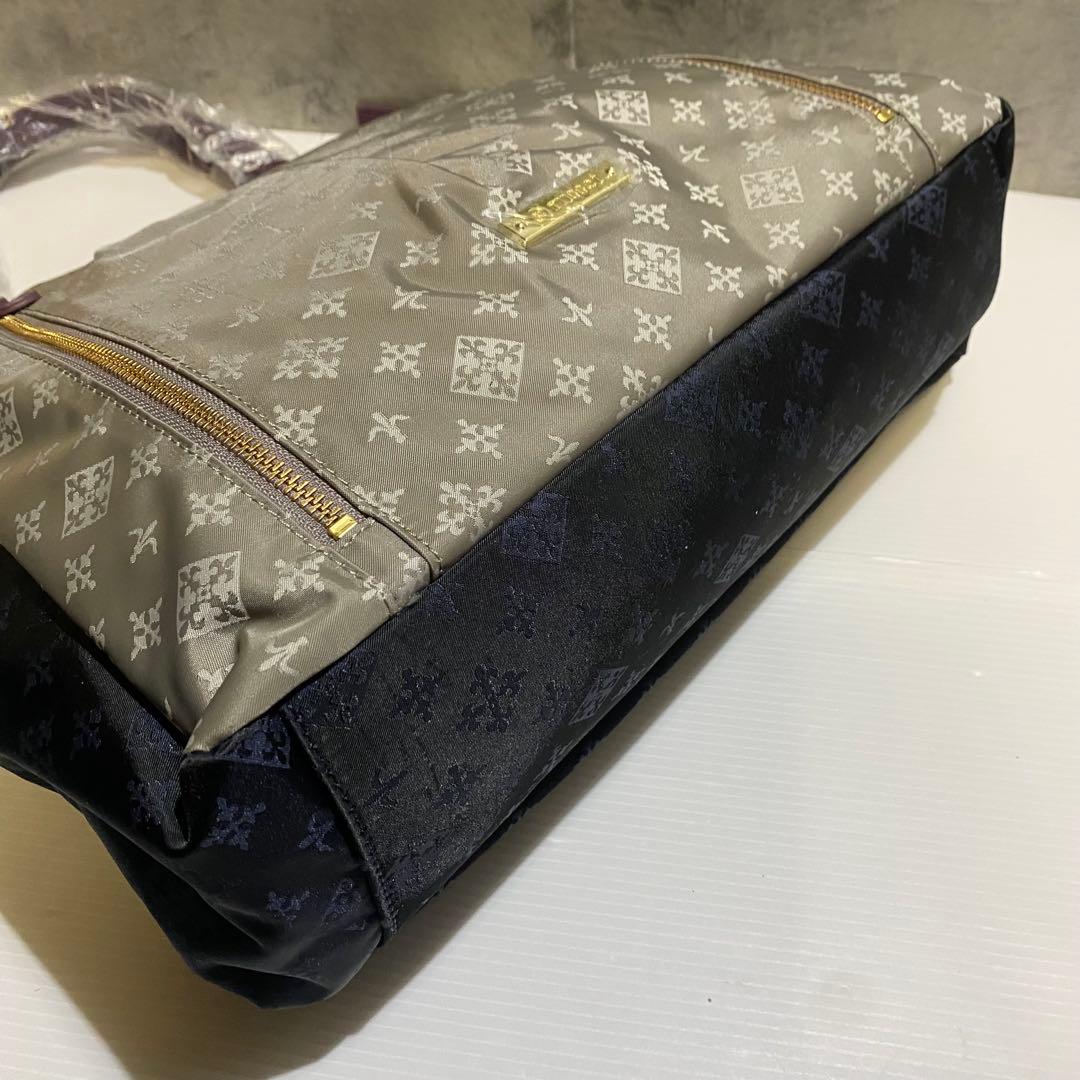 【未使用】russet　ナイロントートバッグ 　ダブルポケット　バイカラー