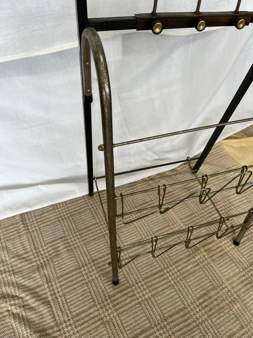 【アンティーク】アイアンフレーム コートラック スリッパラック 昭和レトロ