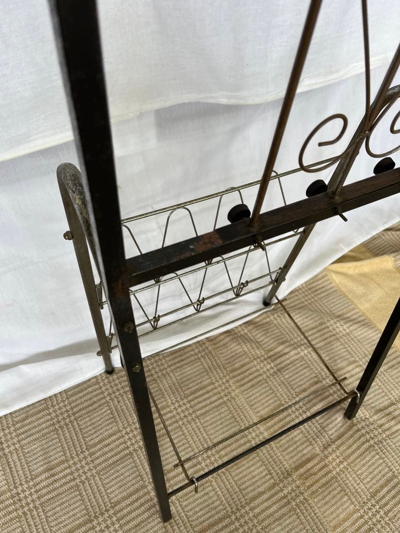 【アンティーク】アイアンフレーム コートラック スリッパラック 昭和レトロ