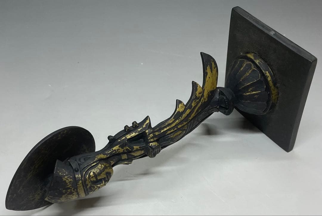 叩き彫　勢至菩薩像　寿造　木彫　b73