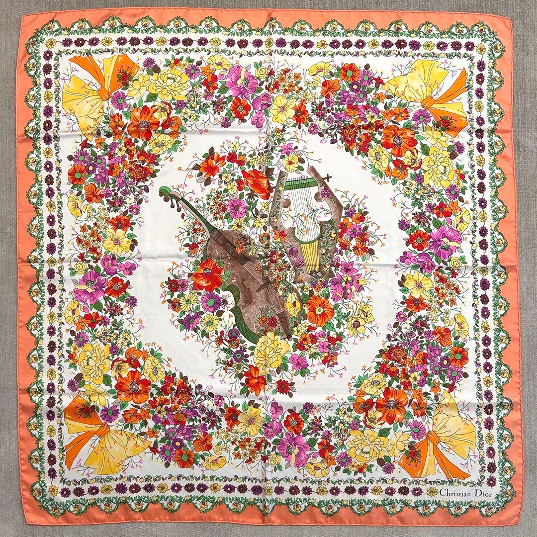 【極上美品】正規店購入品 クリスチャンディオール シルクスカーフ ヴィンテージ