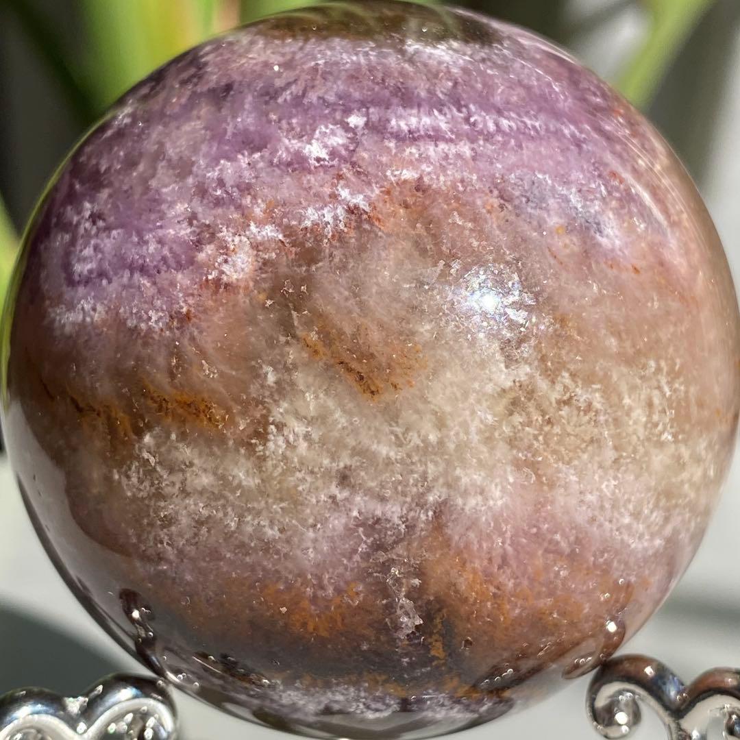 【 天然石　オーラライト 23 フローライト 共生 スフィア 丸玉 】