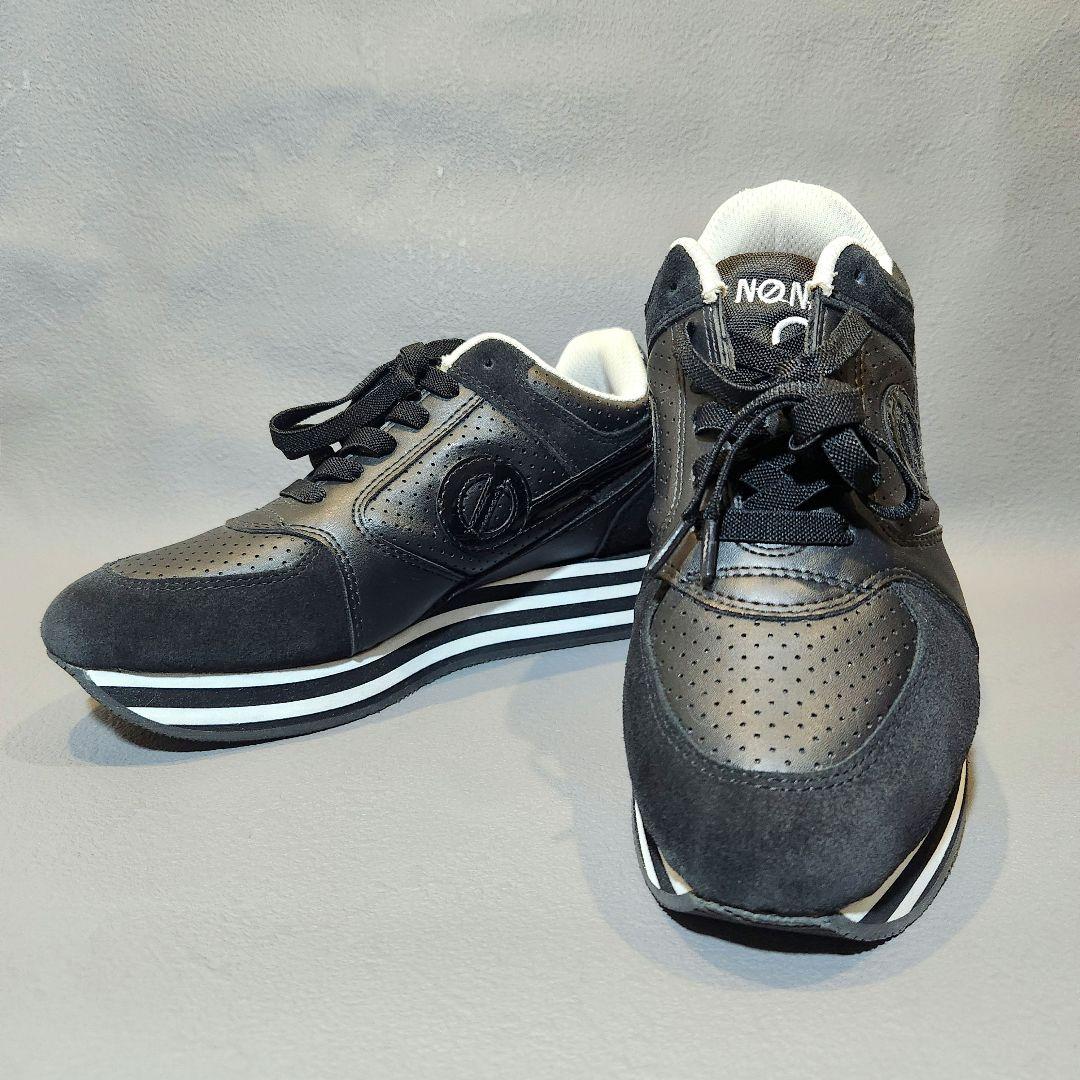 美品✨ノーネーム レザースニーカー 36(23cm) ブラック 黒 厚底