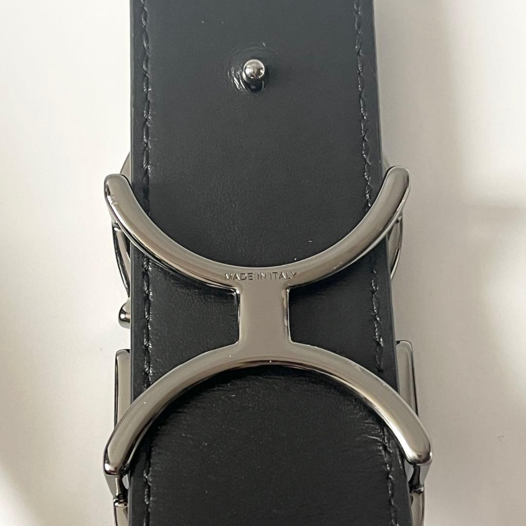 ディオール　ベルト　オブリーク　ギャラクシー　CDロゴ　レザー　黒　85/34