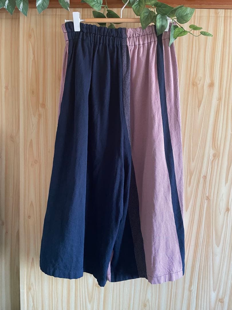 tamakiniime SEN ネイビーとピンクのバイカラーパンツ