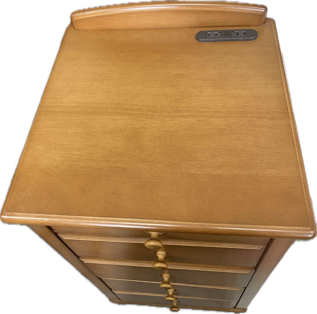 【美品】マルニ　ナチュラルウッド 5段チェスト コンセント付き　キレイ