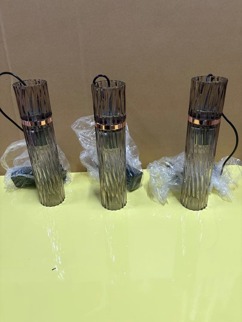 スモークガラス 円筒形ライト 3個セット