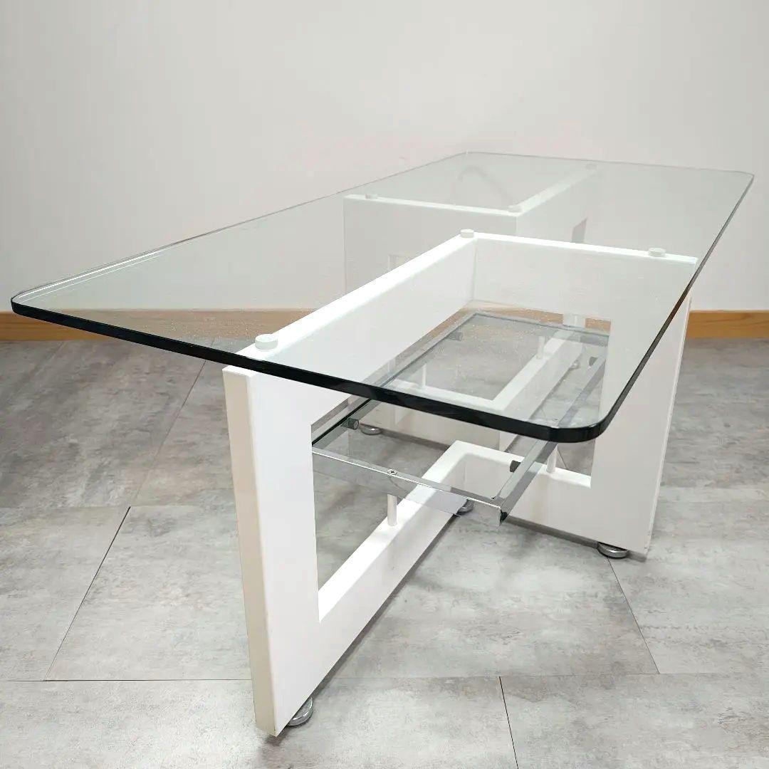 IDC大塚家具 アルテジャパン ガラス センター テーブル ホワイトYG-65