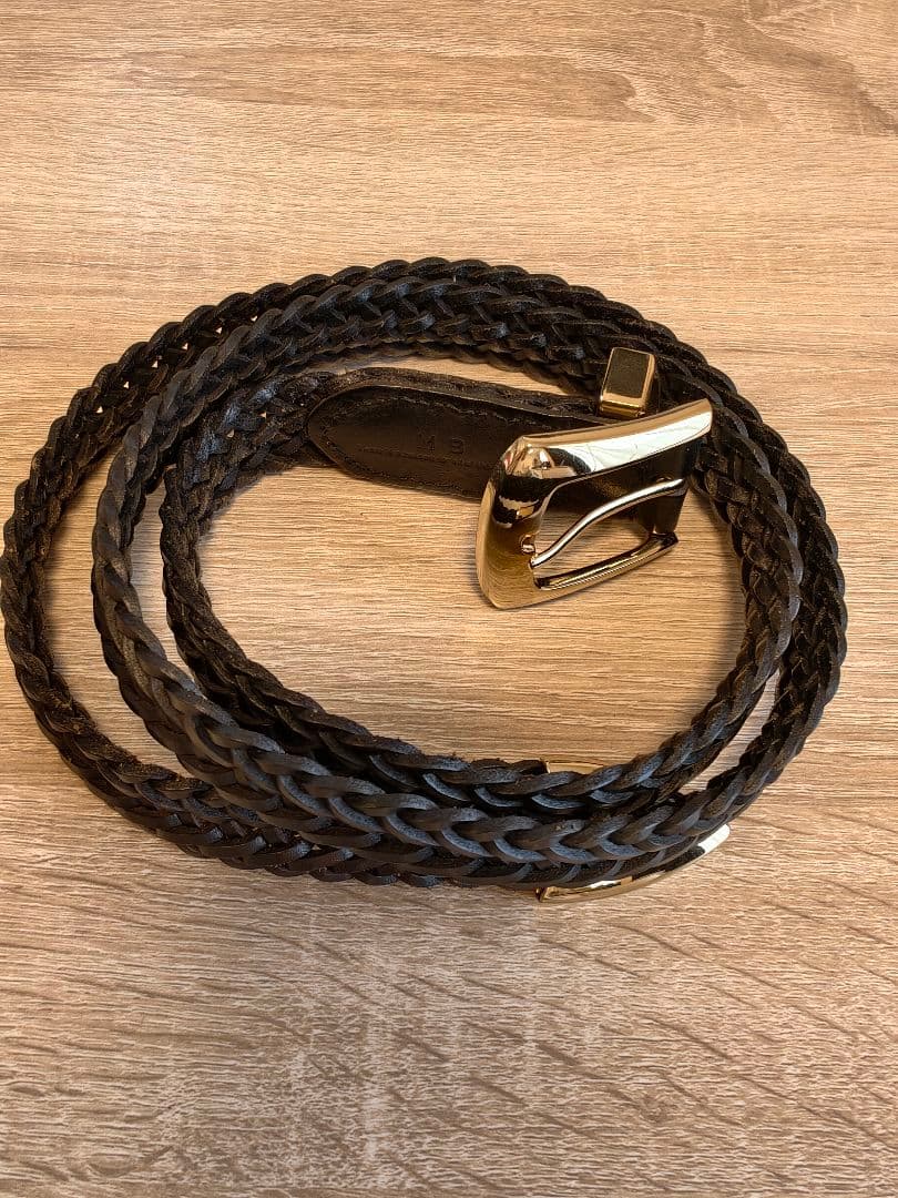 さ*み様 MB ハイエンドレザーメッシュベルト(ゴールド) ブラックSサイズ