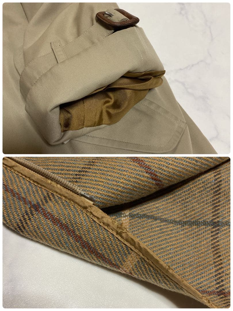 バーバリー 着丈111 シングル トレンチコート ベージュ ライナー チェック