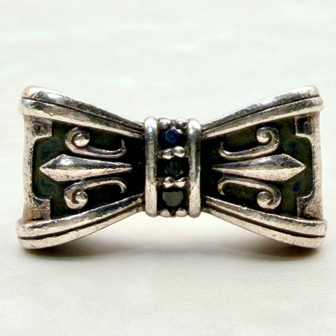 良品　ジャスティンデイビス　プロミスリング　リボン　シルバー925 ブラック