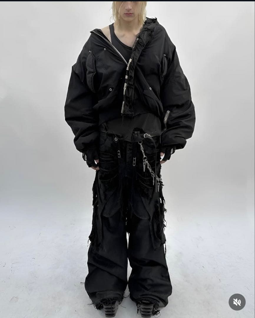 shine luxury ダメージ　変形　opium y2k パンク