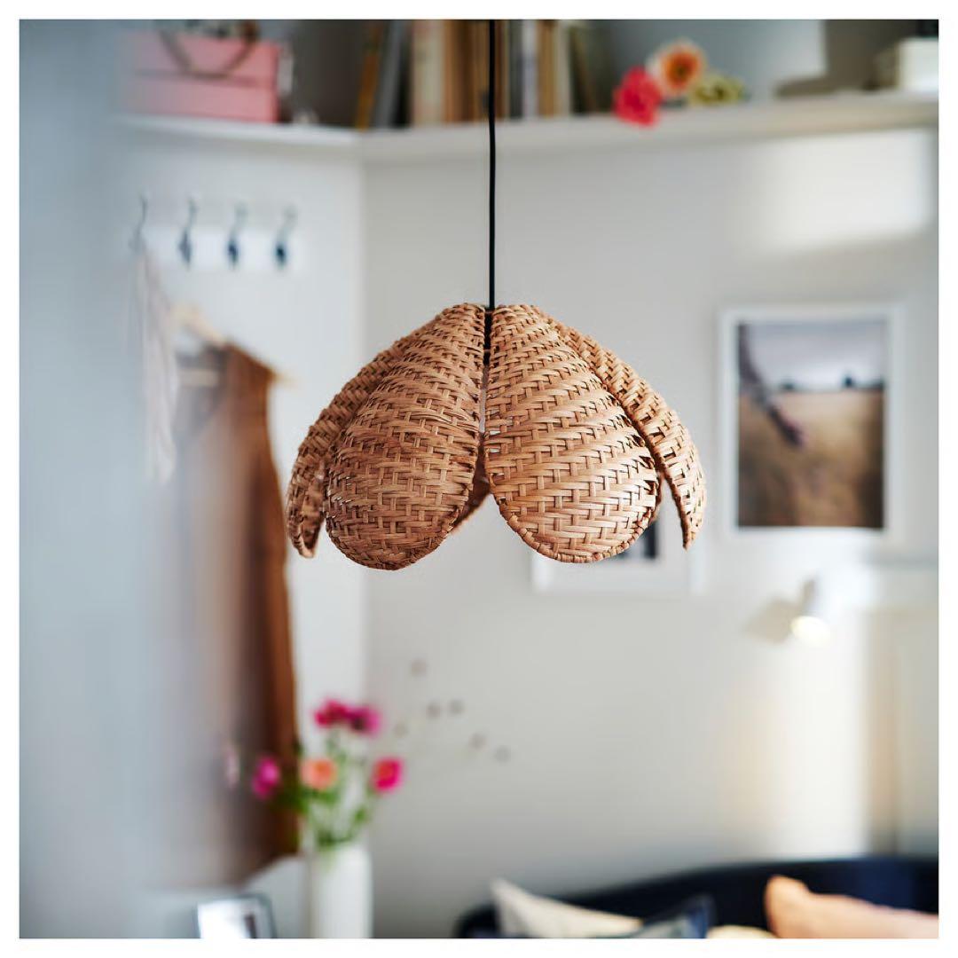 IKEA イケア　サンドコルン ハーヴスユープ　ペンダントランプ　籐製