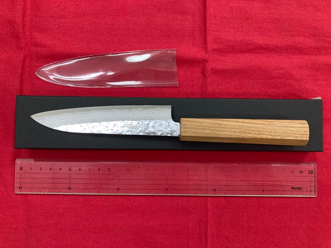 越前打刃物 黒崎真作 ペティナイフ 瑞風 ダマスカス33層仕上げ 135mm
