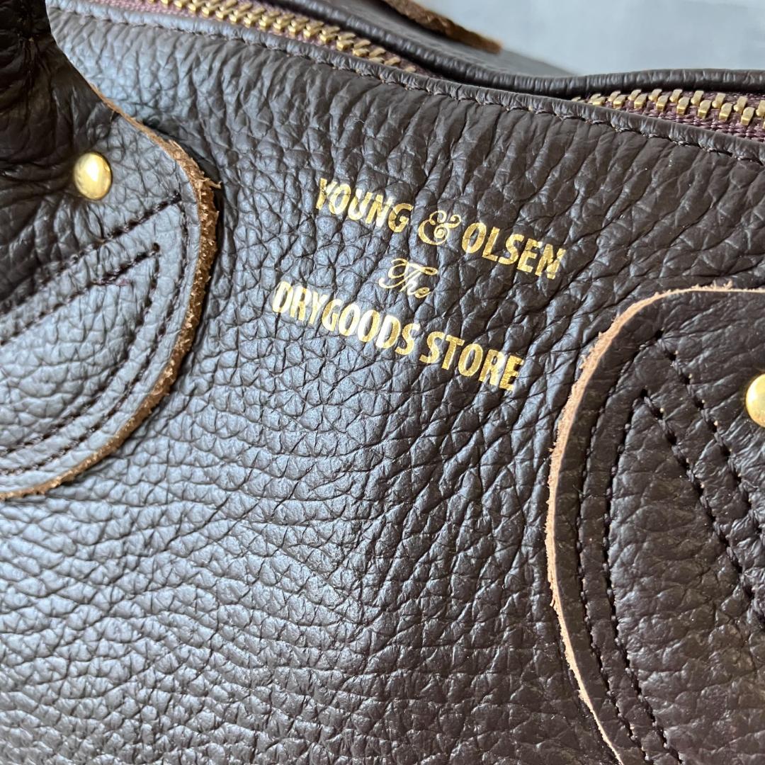 美品◎ヤングアンドオルセン EMBOSSED LEATHER BOSTON S