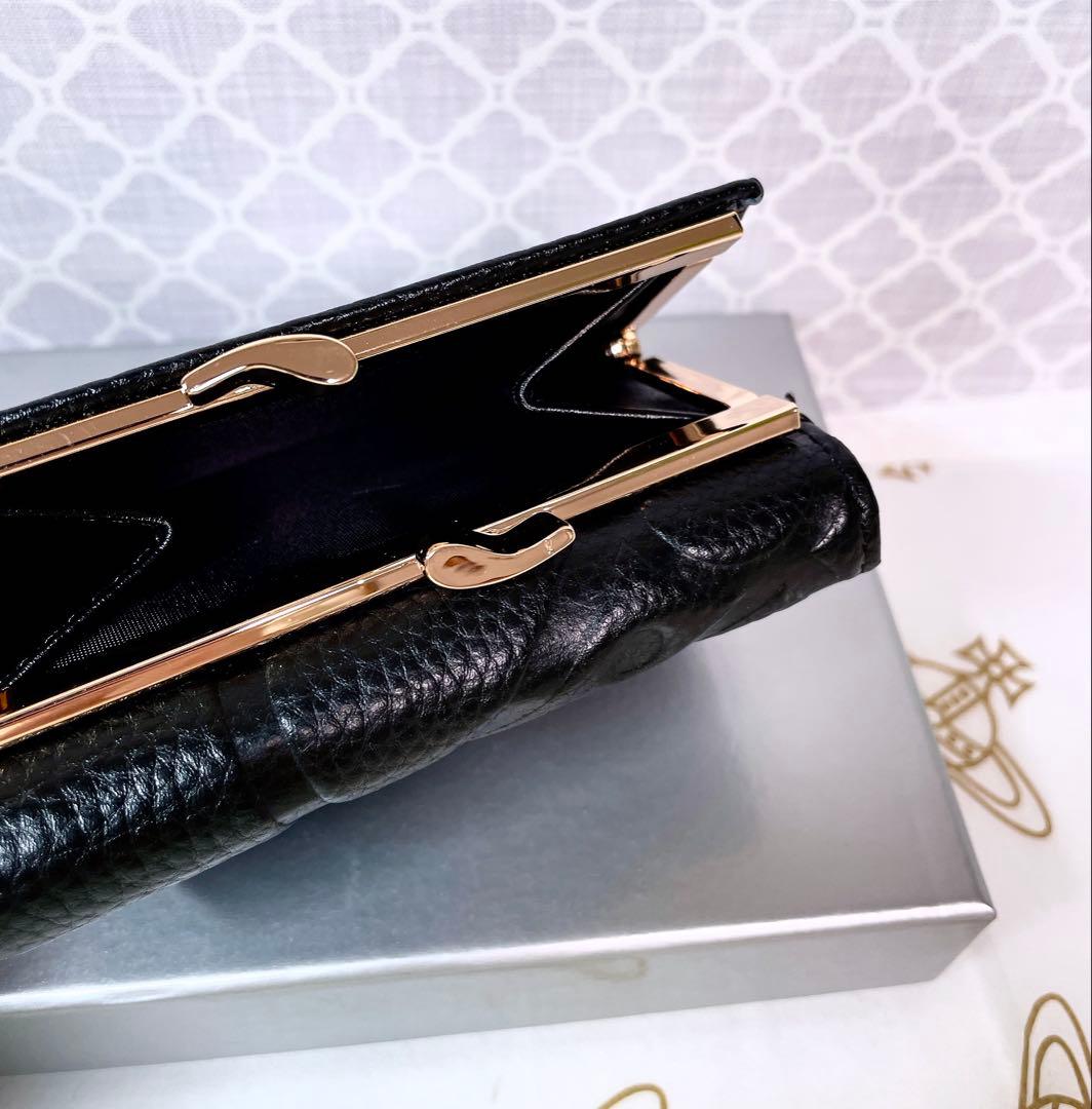 【魅力的☆ショッパー付】オーブ ヴィヴィアン・ウエストウッド 三つ折財布 黒