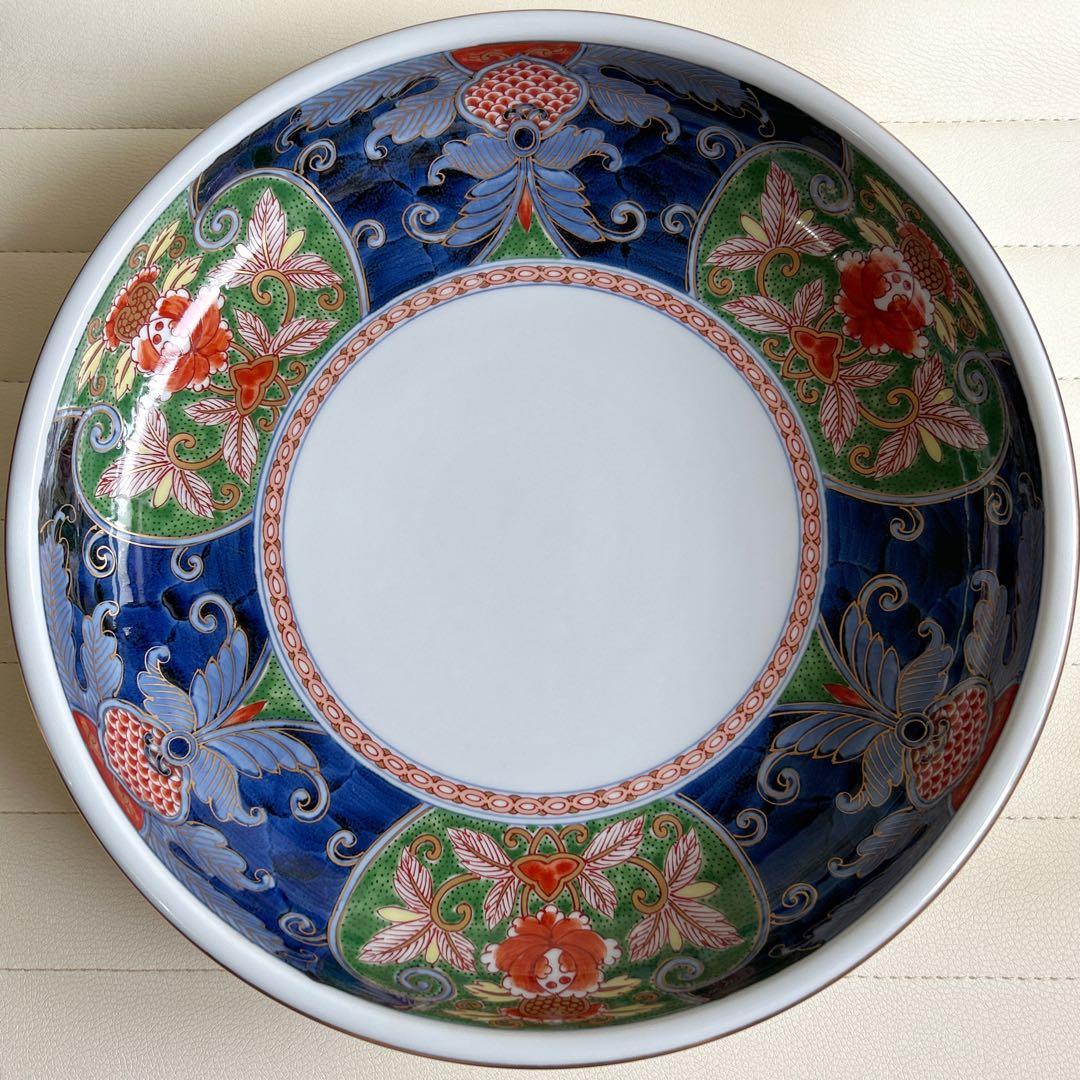 有田焼　其泉窯　金彩古伊万里　大鉢　大皿　盛鉢　金襴手　盛皿　色絵　賞美堂　牡丹