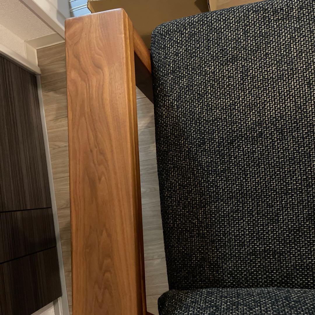 シングルソファ　ファブリック　ウォールナット　ワンシーター　1人掛け