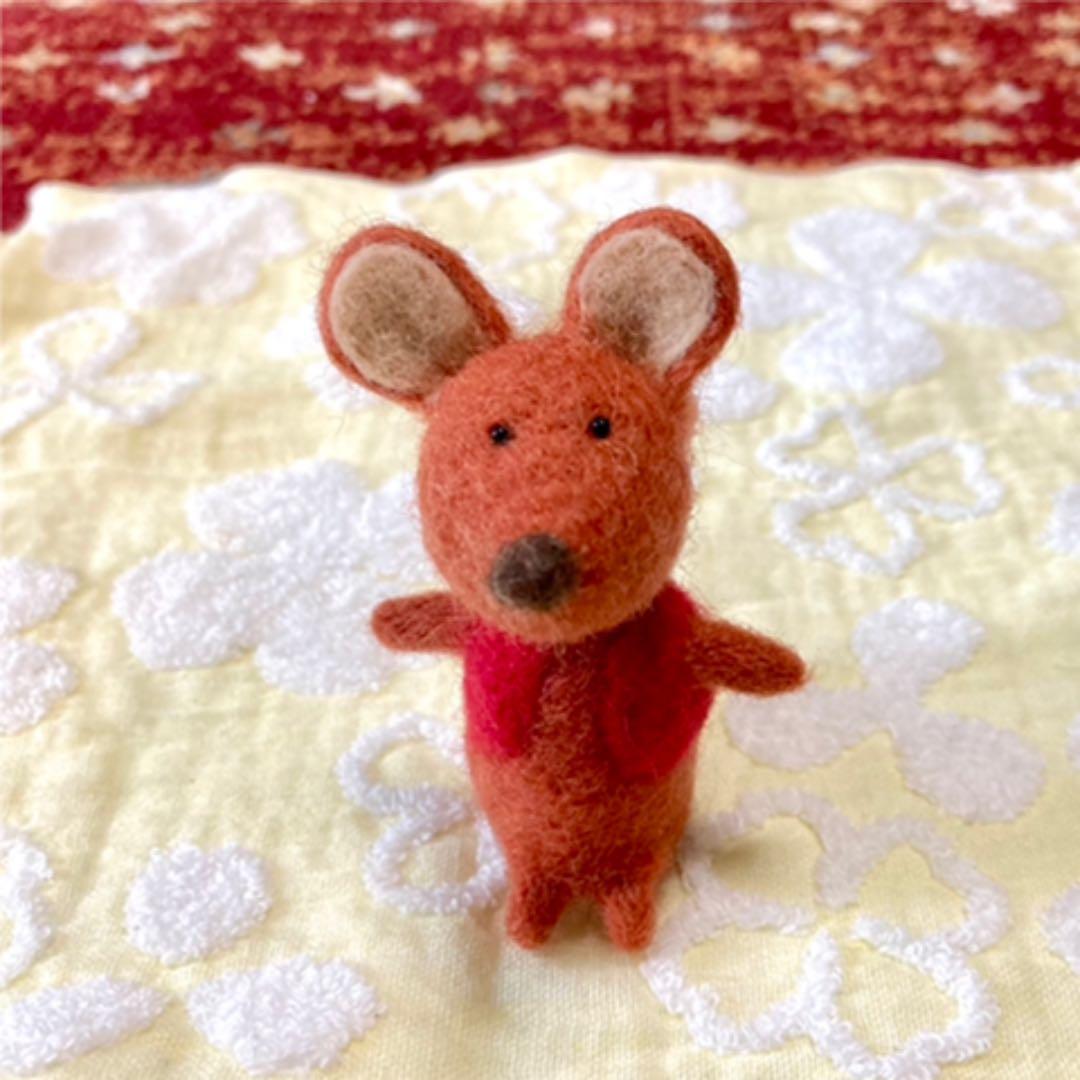 ねずみ　羊毛フェルト