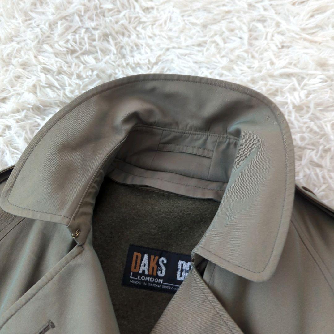 ダックス トレンチコート 英国製 ベルト ライナー ロング丈 チェック 玉虫 L