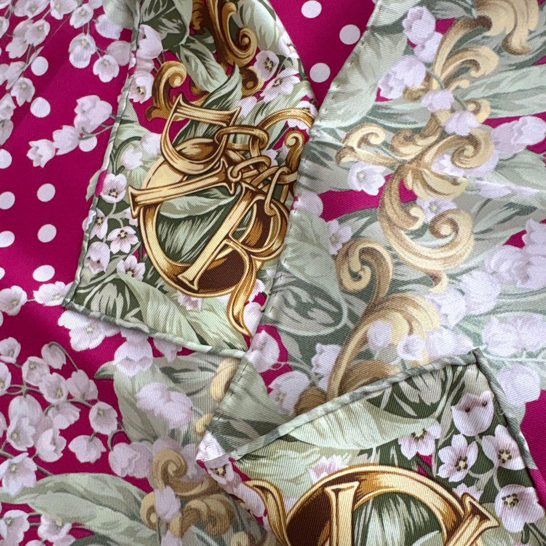 Christian Dior スカーフ　スズラン　水玉　クリスチャンディオール