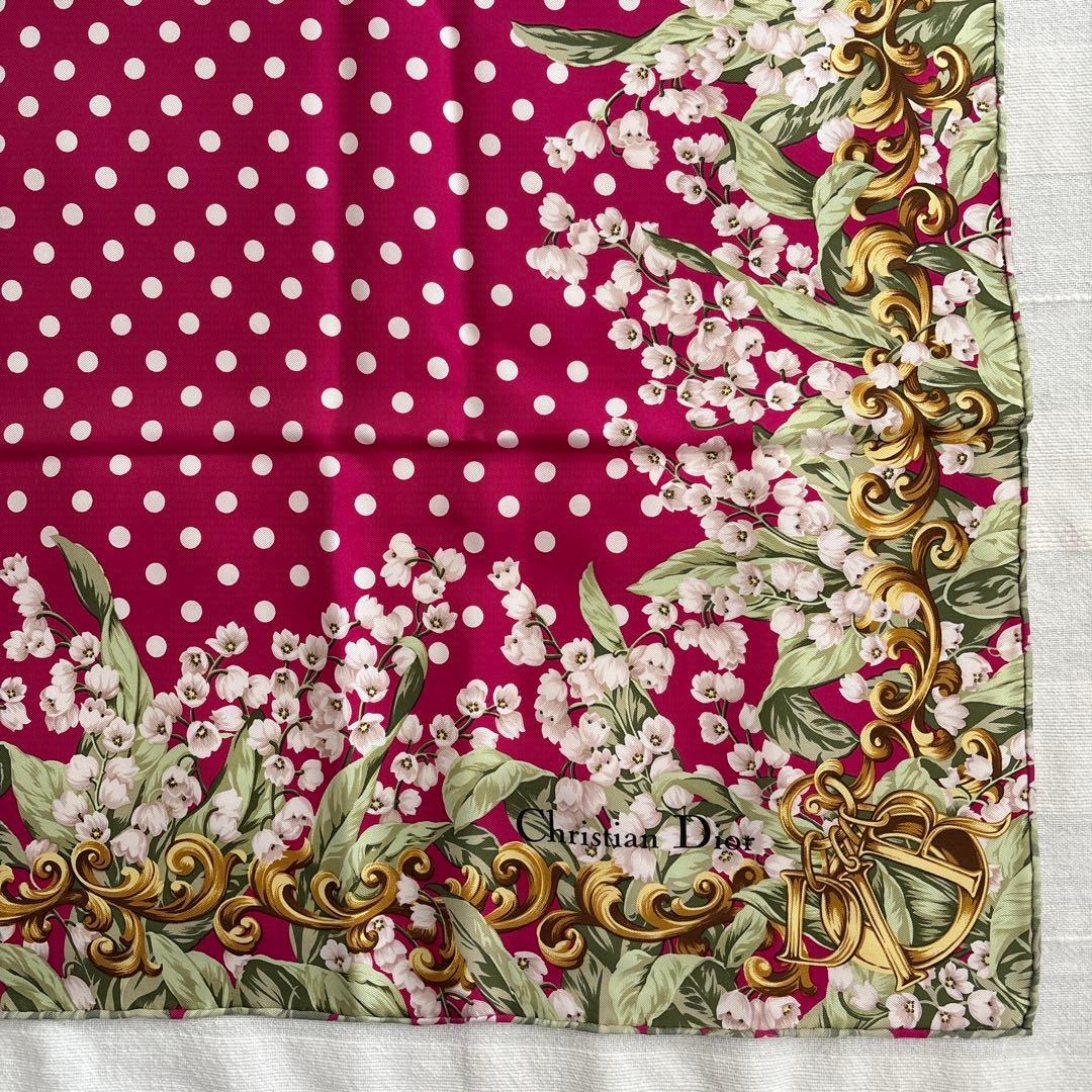 Christian Dior スカーフ　スズラン　水玉　クリスチャンディオール