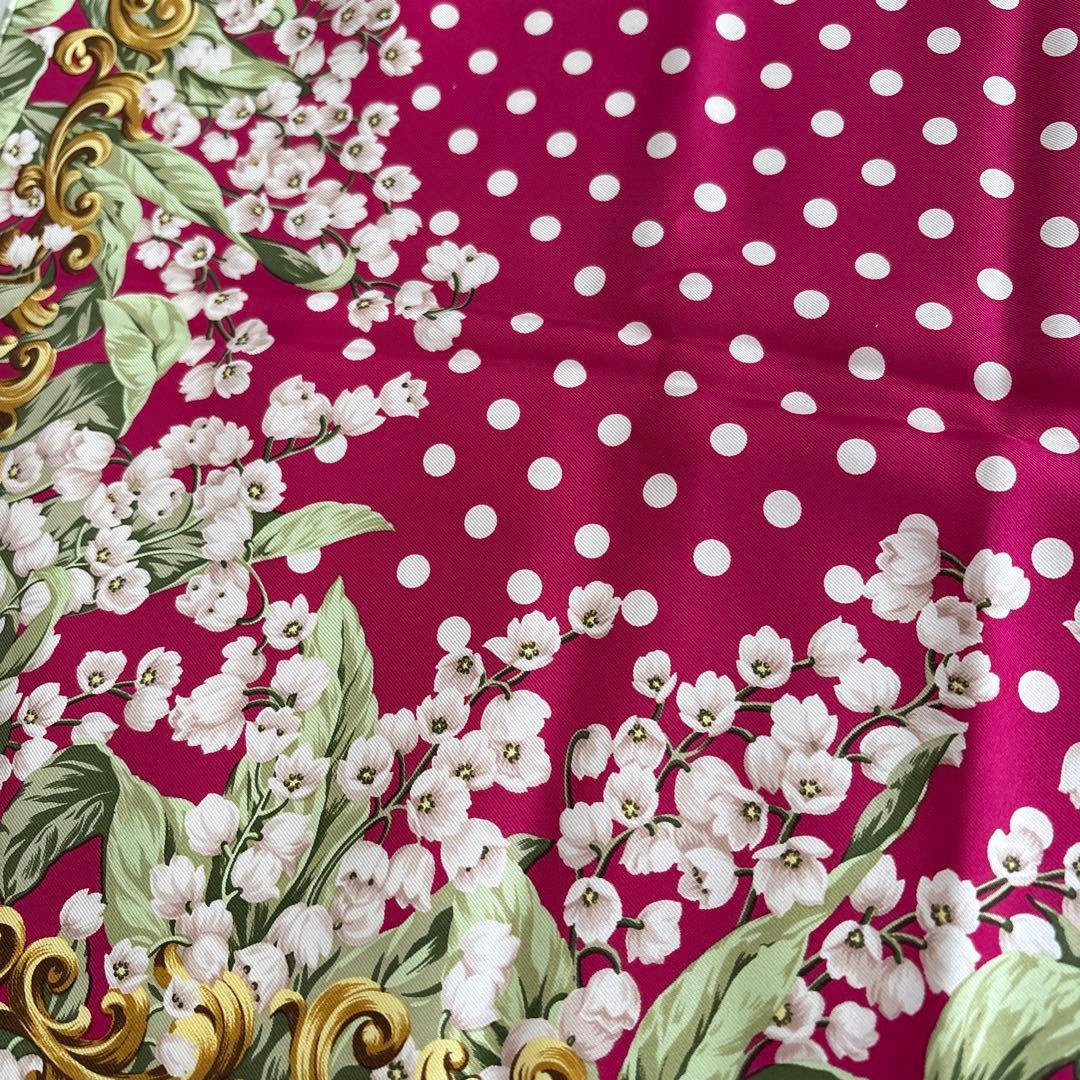 Christian Dior スカーフ　スズラン　水玉　クリスチャンディオール