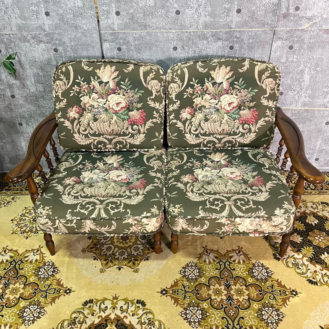 ꧁カリモク家具 karimoku꧂2人掛けセパレートアームソファ リビングチェア