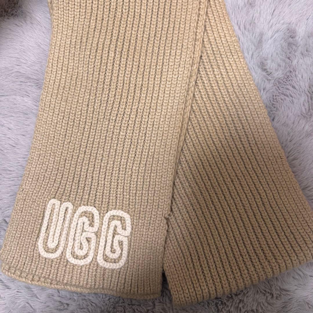 UGG チャンキー クラフテッド リブ スカーフ ニットマフラー ベージュ