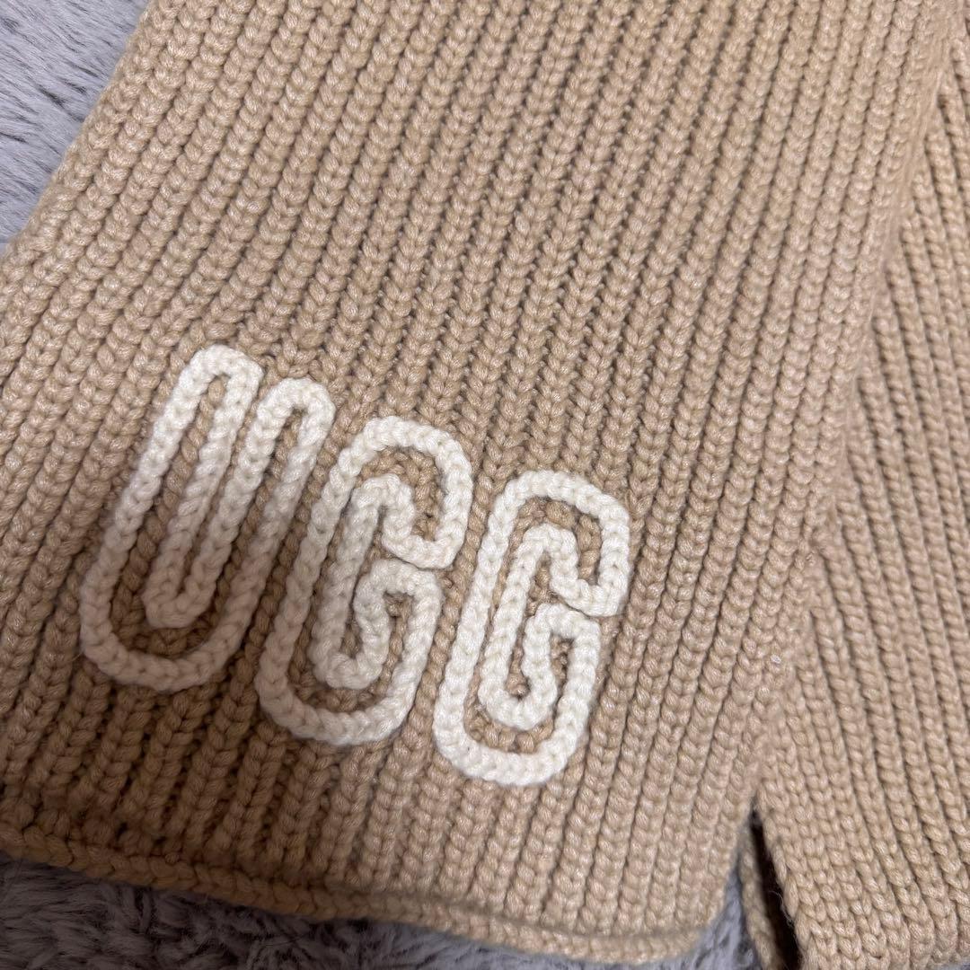 UGG チャンキー クラフテッド リブ スカーフ ニットマフラー ベージュ
