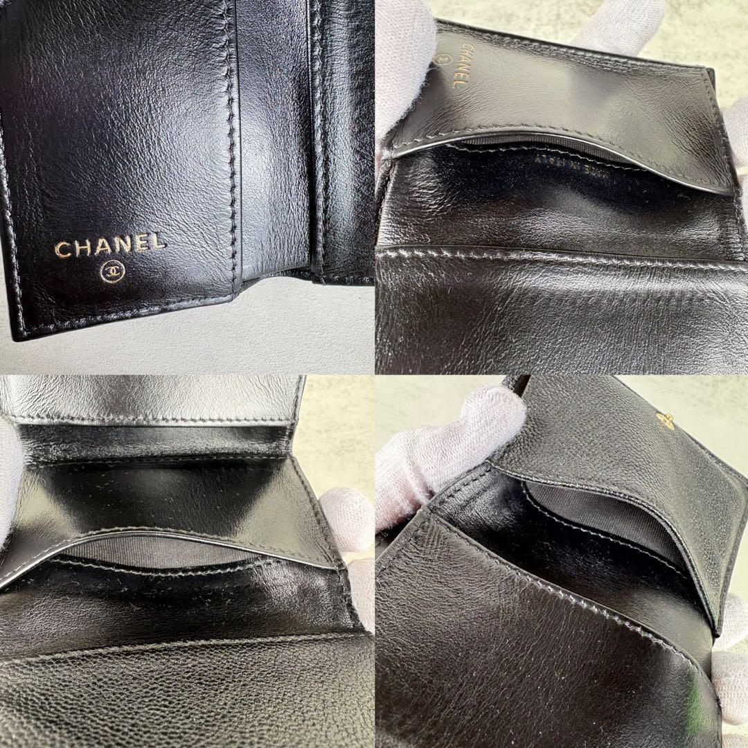 CHANEL ボーイシャネル　キャビアスキン　三つ折り財布