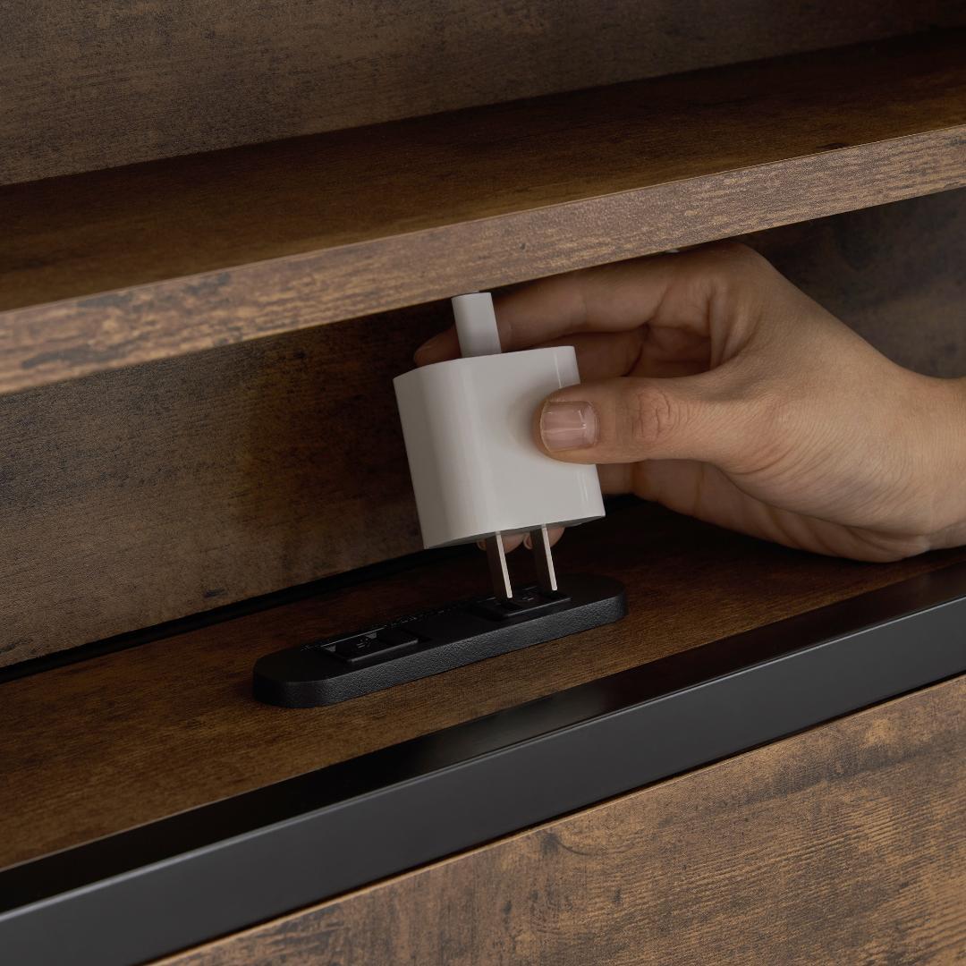 ベッドフレーム ダブルダブルベッド宮付き木コンセント ベッド木製下収納北欧風 D